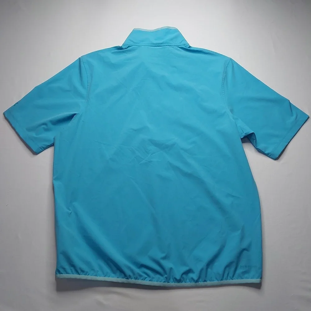 Under Armour Storm Golf Pullover Large Half Zip Short Sleeve Top Light Blue
